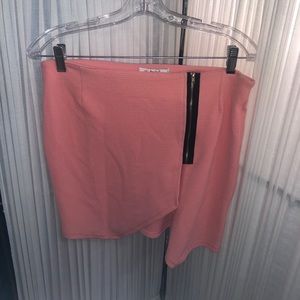 Papaya Wrap Mini Skirt w zipper accent  CLX14